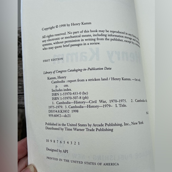 Cambodia Report from a Stricken Land Paperback 1999 1st Edition Henry Kamm Book - Picture 4 of 11